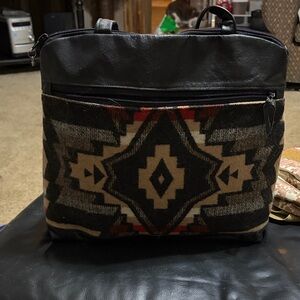 Black and Brown Patterned Men's Bag